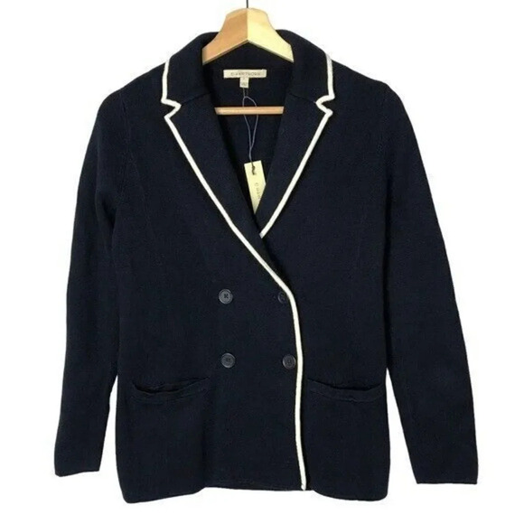 41 Hawthorn Navy Blue Knit Blazer Jacket XS - Picture 1 of 3